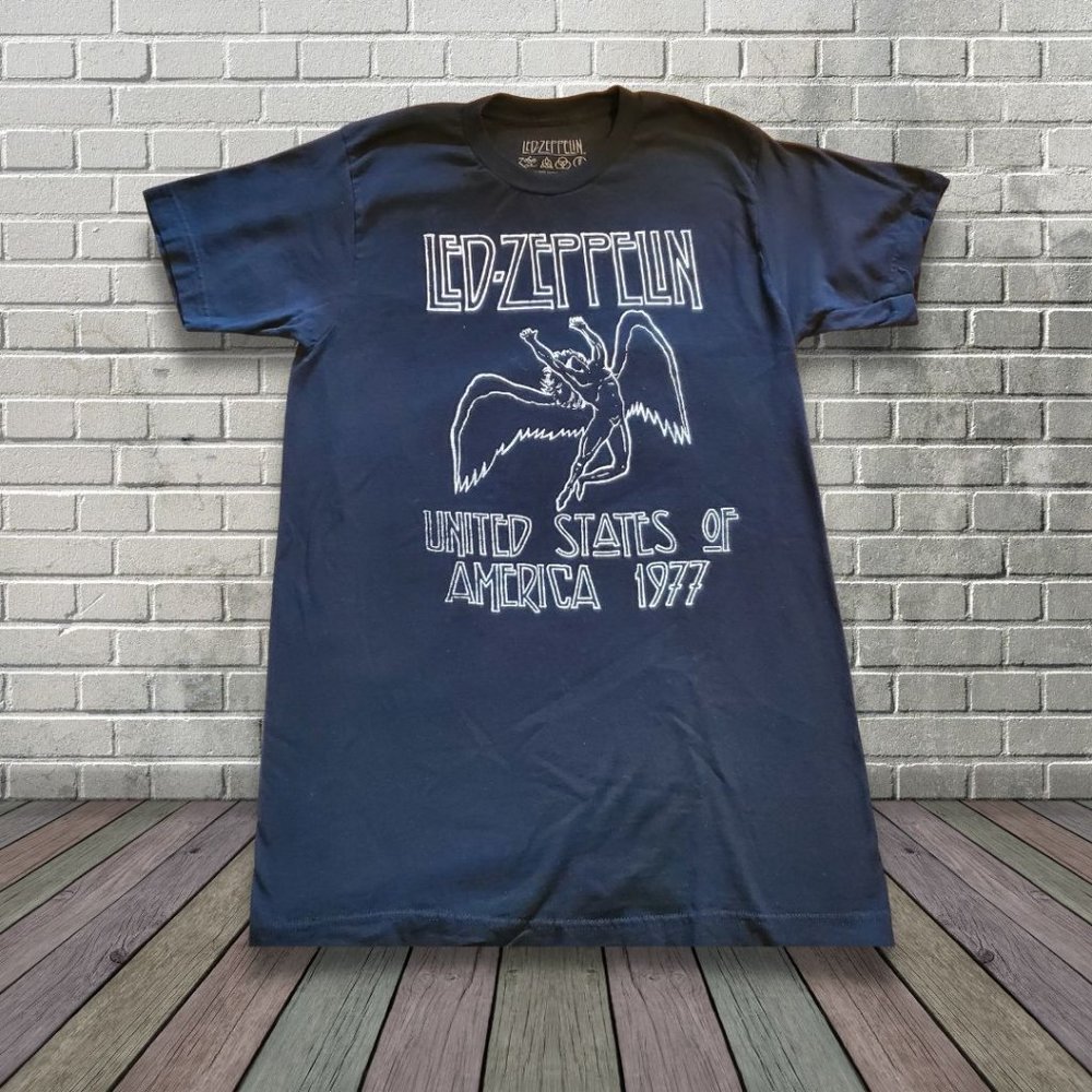 Led Zeppelin Medium Black Cotton Printed T-shirt